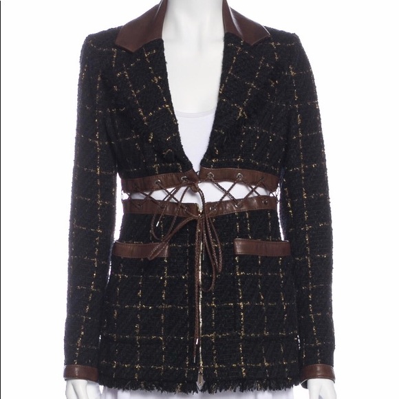 CHANEL Jackets & Blazers - $$SOLD$$RARE $6700 CHANEL  BLACK PLAID BLAZER JACKET FR42